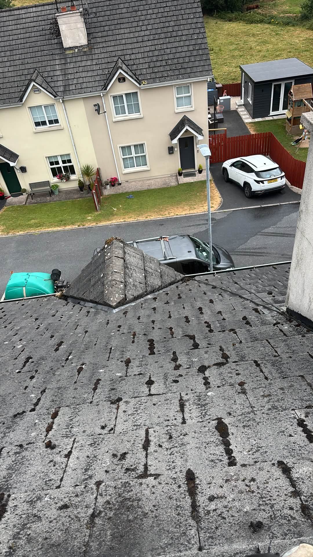 Freshly power washed home exterior and roof